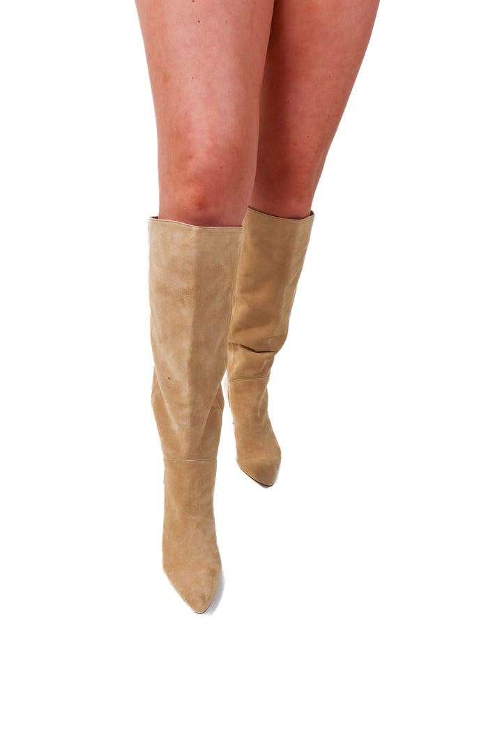 sam edelman tan suede tall boots (9; retail $200)