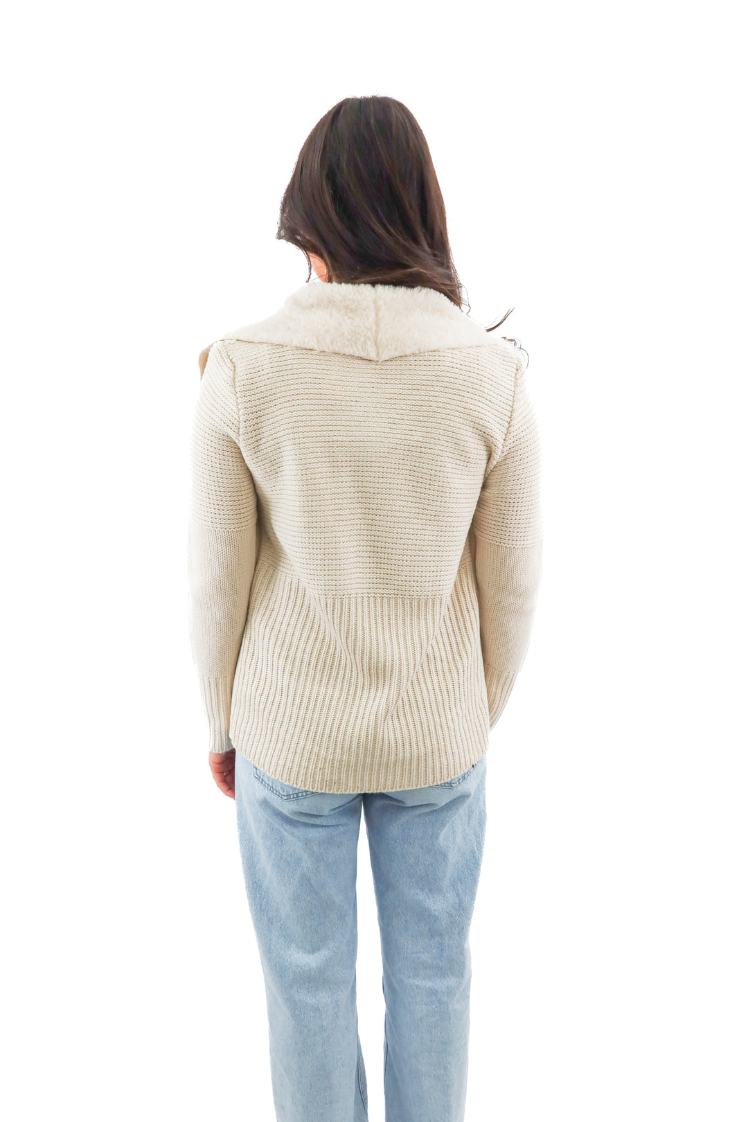Bagatelle cream sherpa cardigan (M; retail $150)