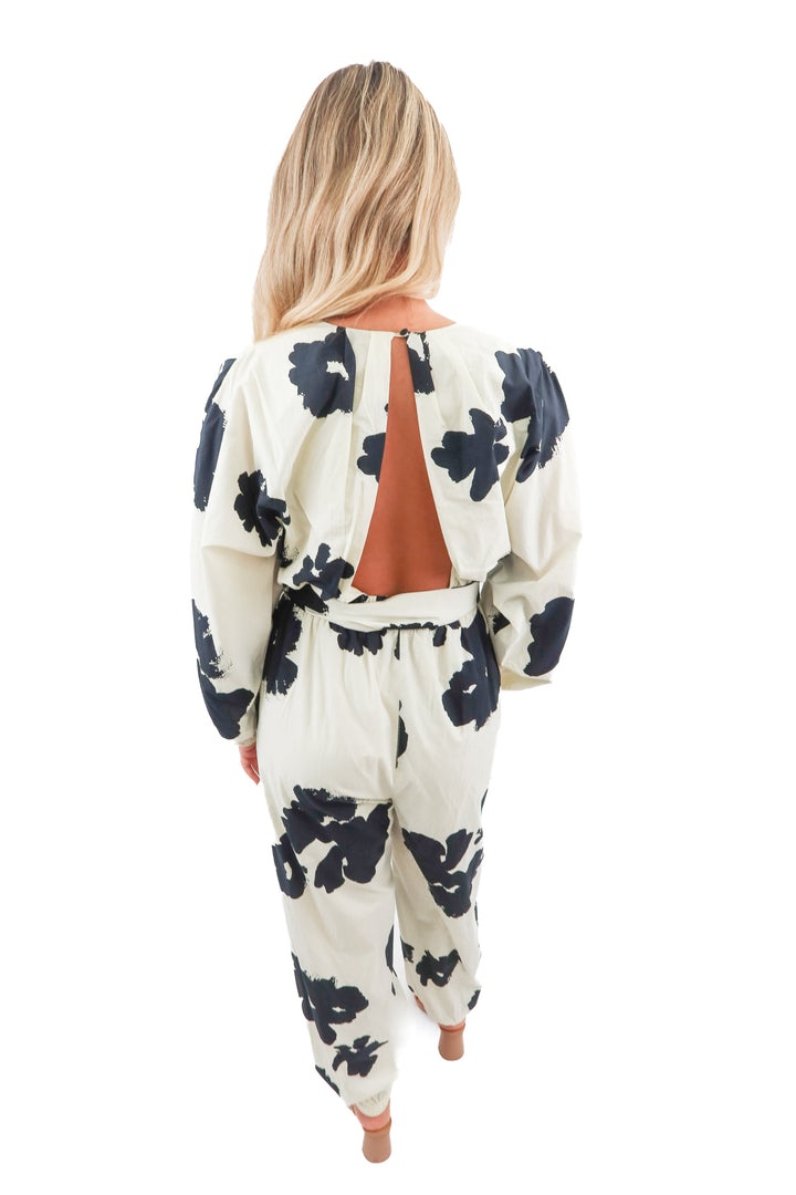 tanya taylor white/black floral jumpsuit (2; retail $450)