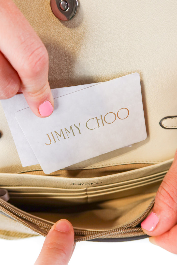 Jimmy Choo Gold Leather Lizard Print Bag NWOT (retail $1200)