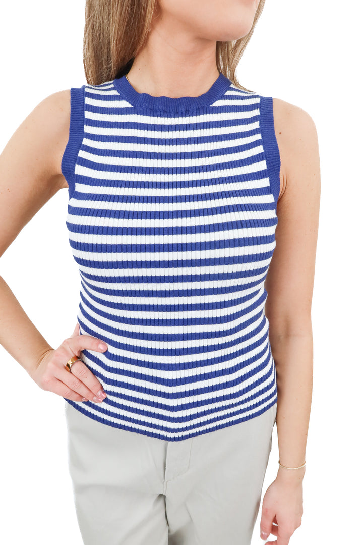 by together blue striped knit tank NWT (s)