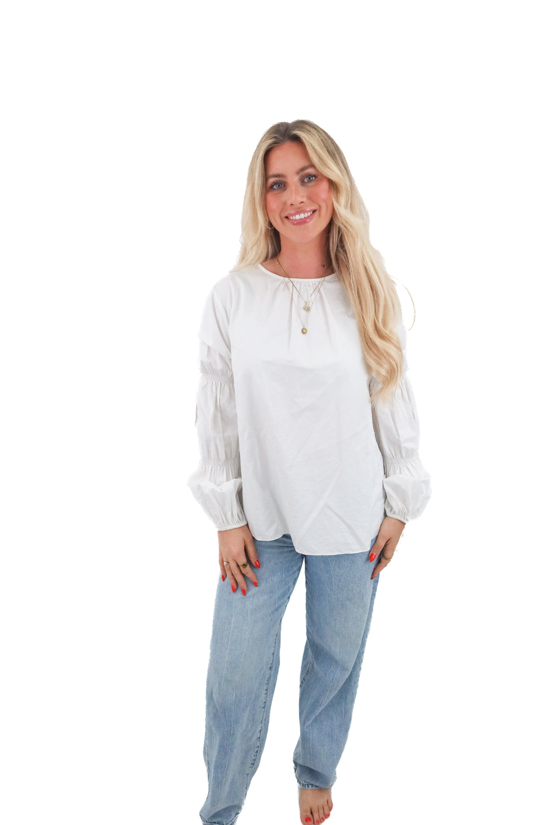 tibi white long sleeve cotton top (10; retail $295)