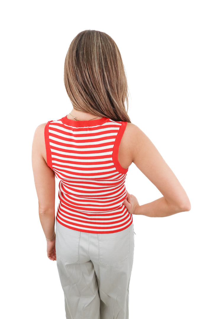 by together red striped knit tank (s)