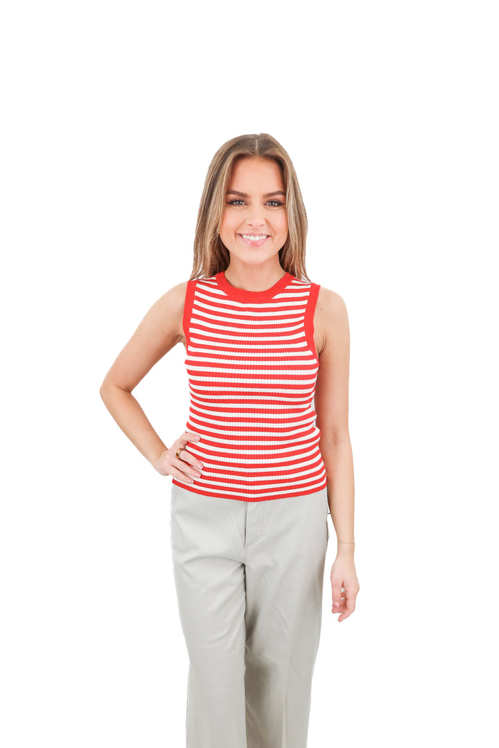 by together red striped knit tank (s)
