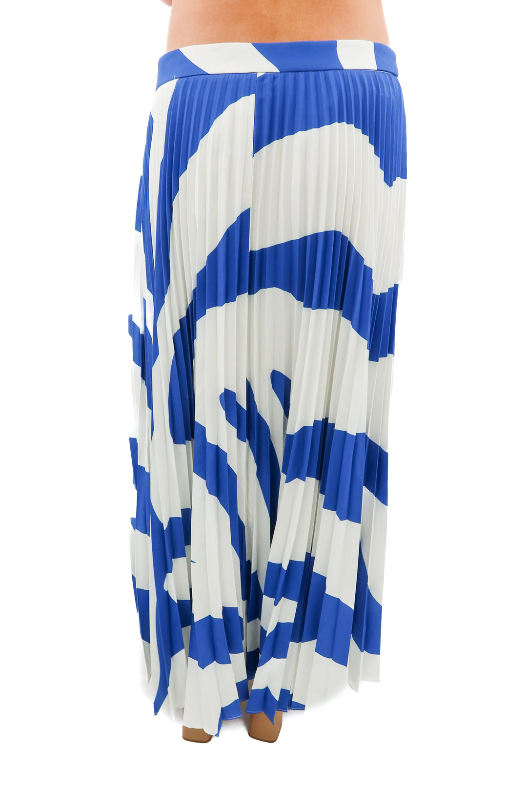 Milly blue and white pleated maxi skirt NWT (8)