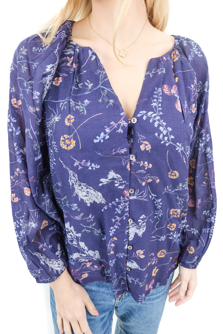cleobella purple floral blouse NWT (s; retail $148)