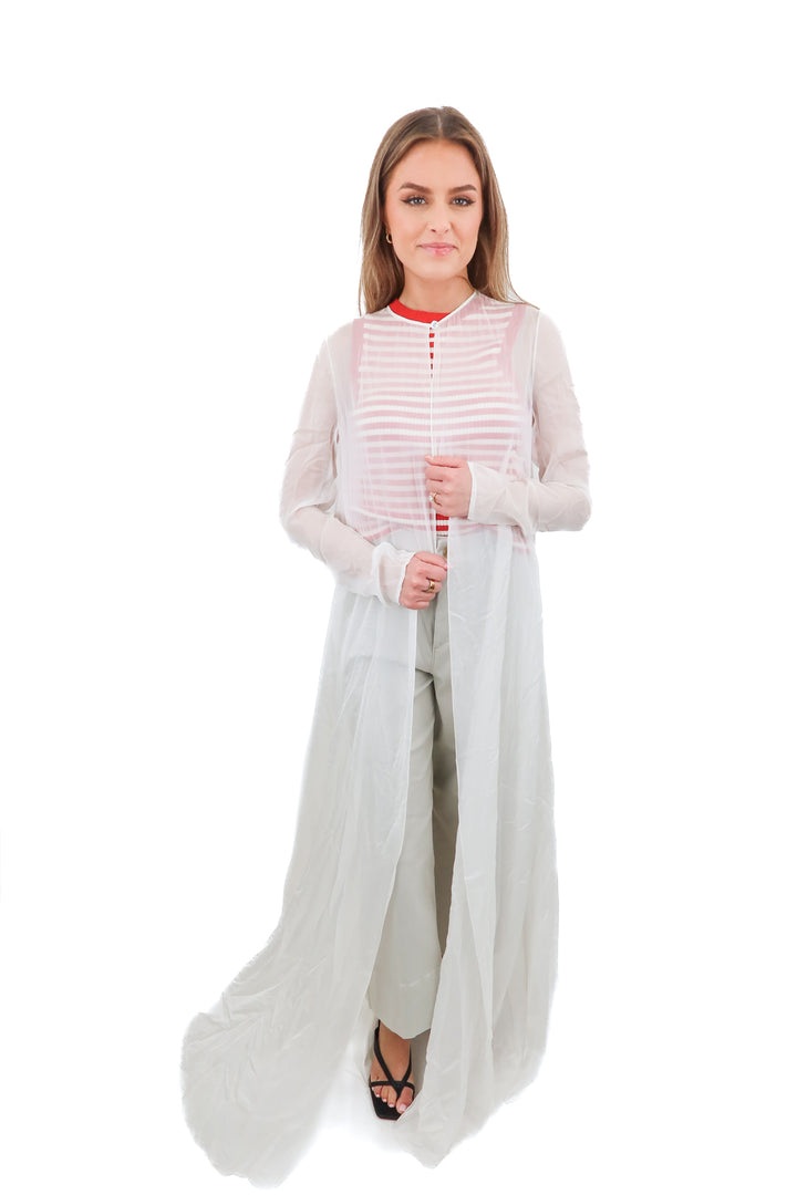 temperley london white sheer cardigan (8; retail $1,617)
