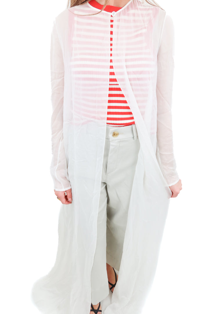 temperley london white sheer cardigan (8; retail $1,617)