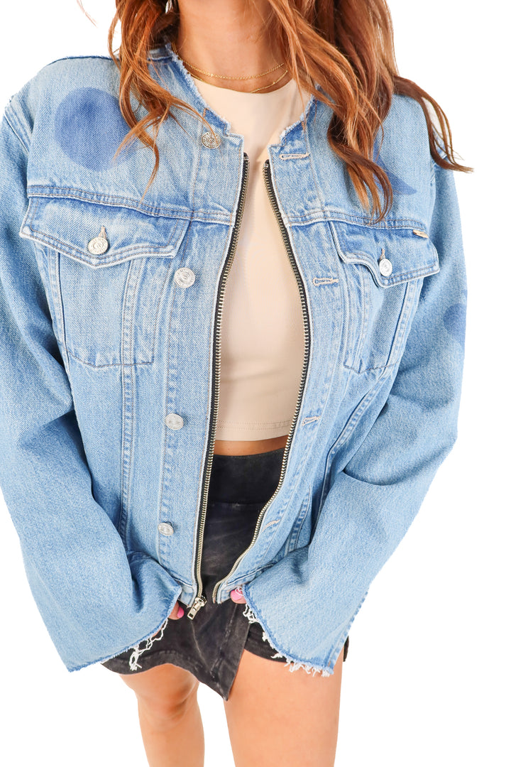 mother denim zip up jacket NWT (L)