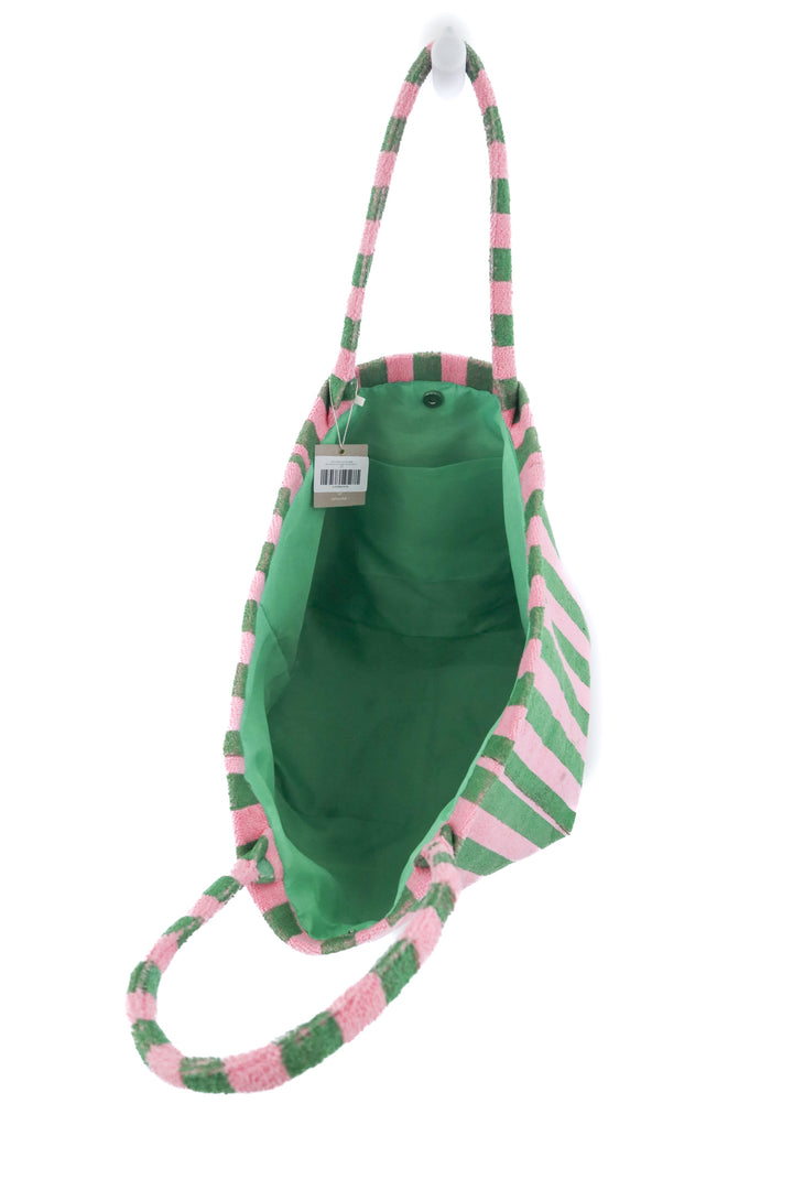 styline pink and green stripe tote nwt (retail $40)