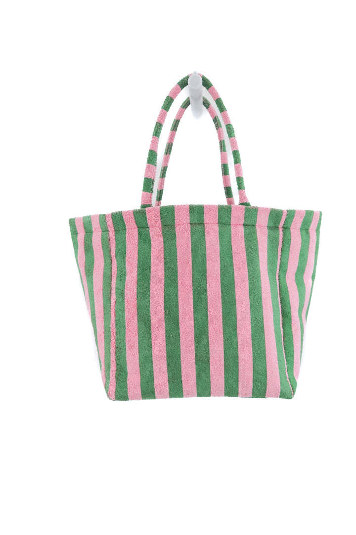 styline pink and green stripe tote nwt (retail $40)