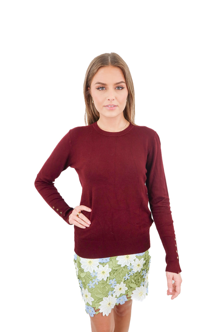 zara maroon knit long sleeve (xl)