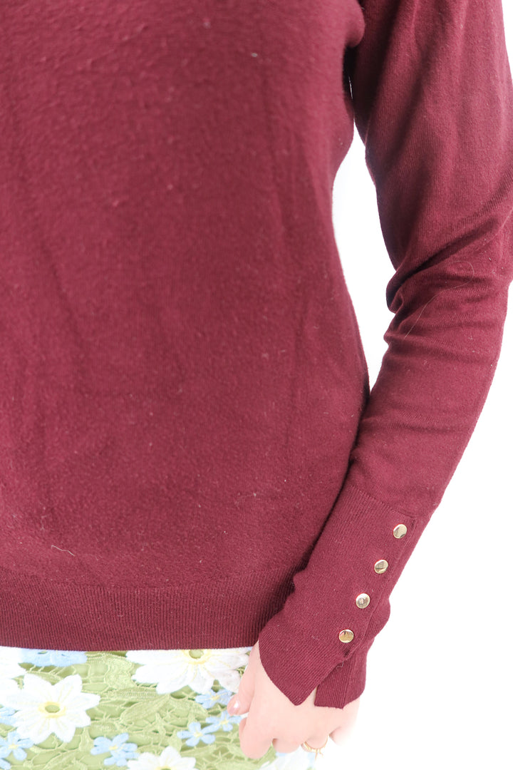 zara maroon knit long sleeve (xl)