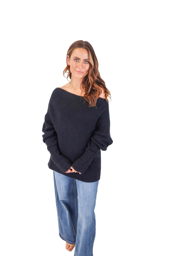 treasure bond black cowl neck sweater (m)