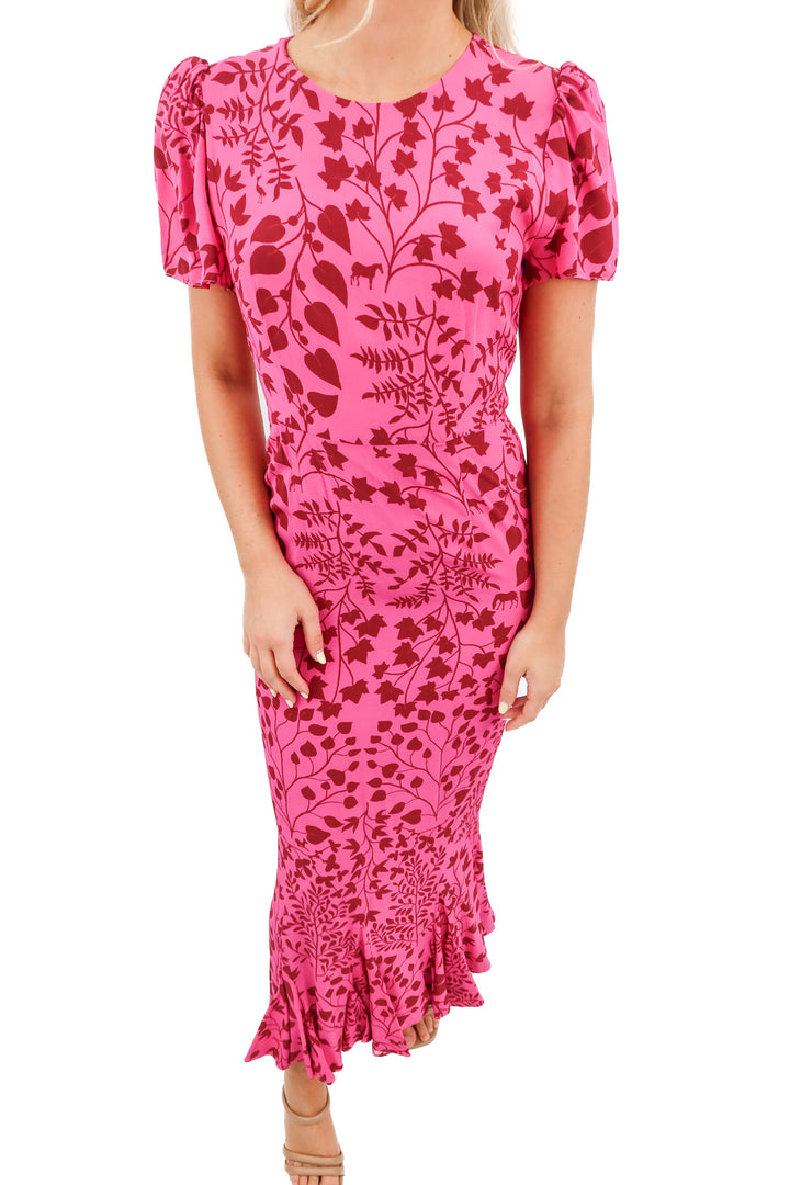 rhode pink floral maxi dress (6; retail $350)