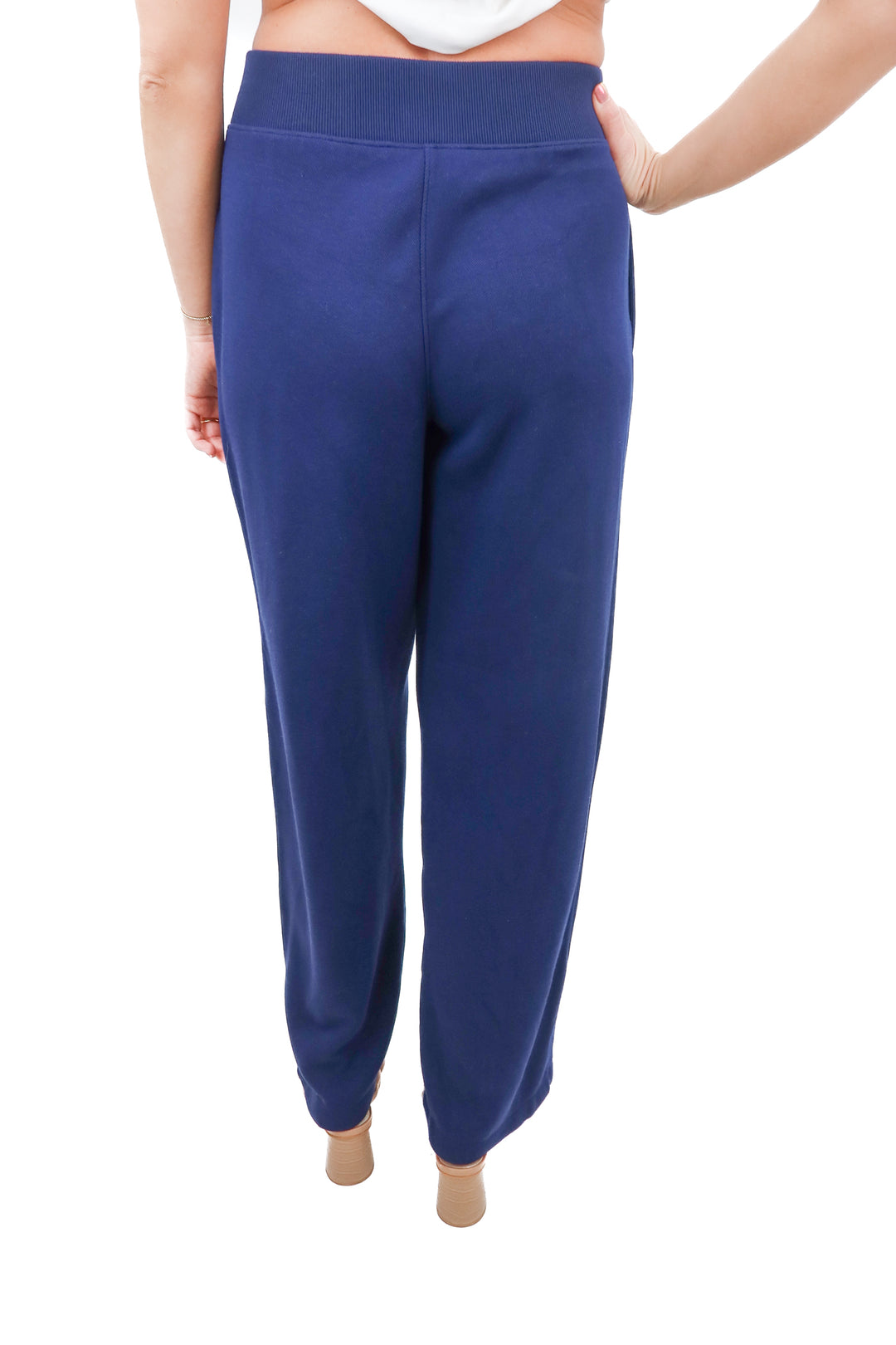 spanx navy striped lounge pants (s; retail $128)