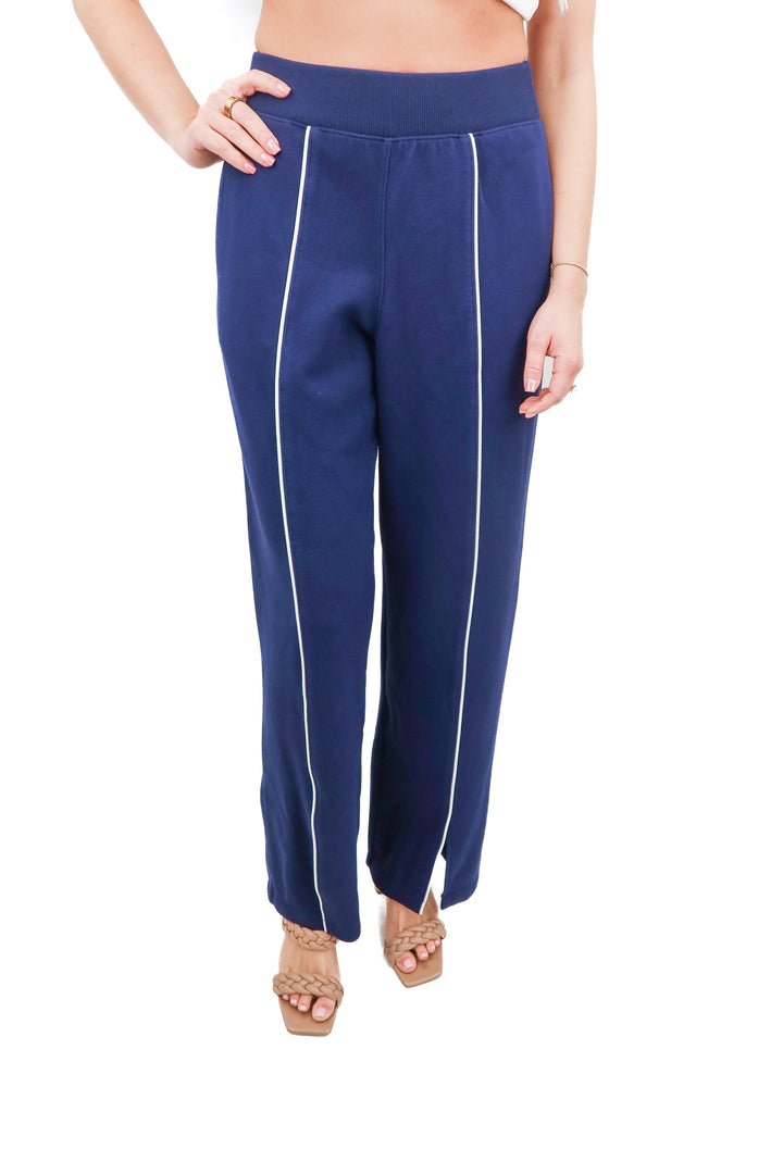 spanx navy striped lounge pants (s; retail $128)