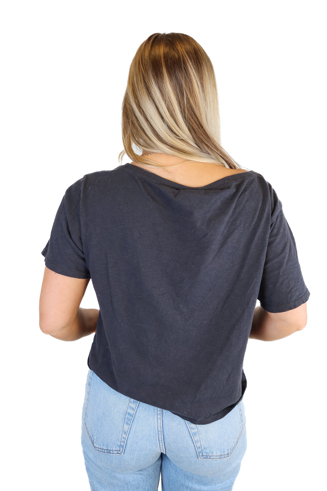 B The Label black tee (XS; retail $33)