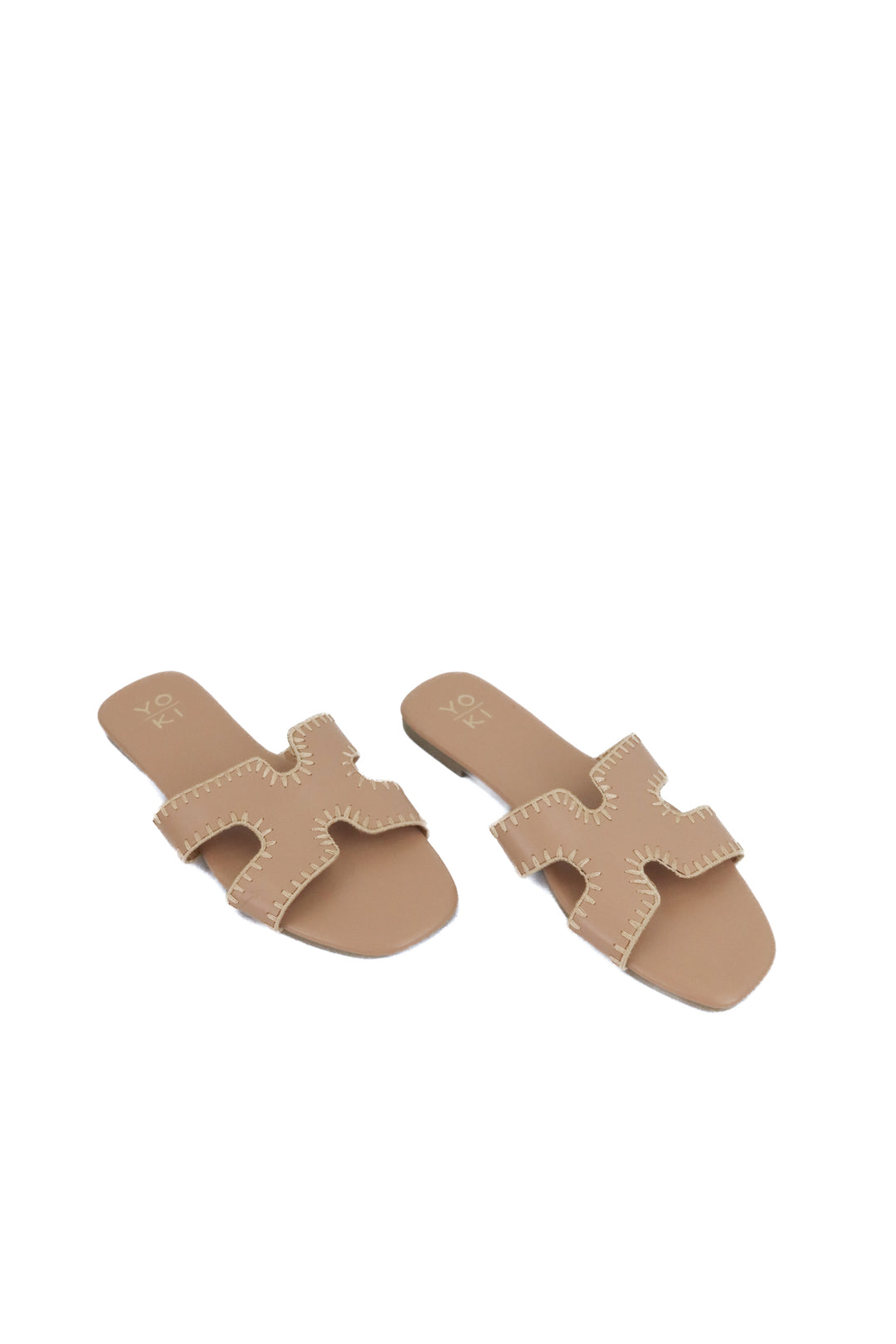 yoki tan essie sandals (8.5; retail $33)