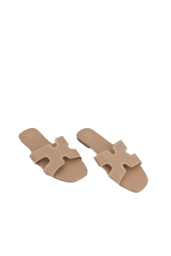 yoki tan essie sandals (8.5; retail $33)