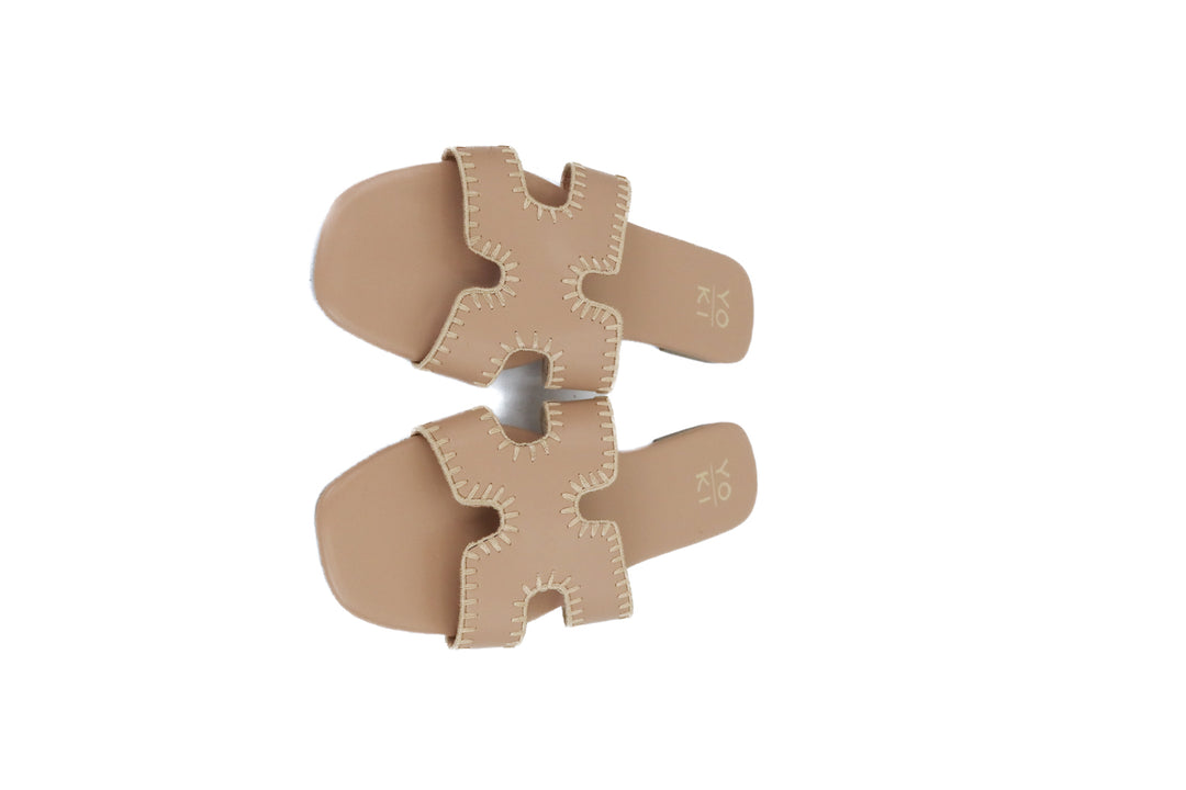 yoki tan essie sandals (8.5; retail $33)