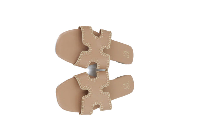 yoki tan essie sandals (8.5; retail $33)