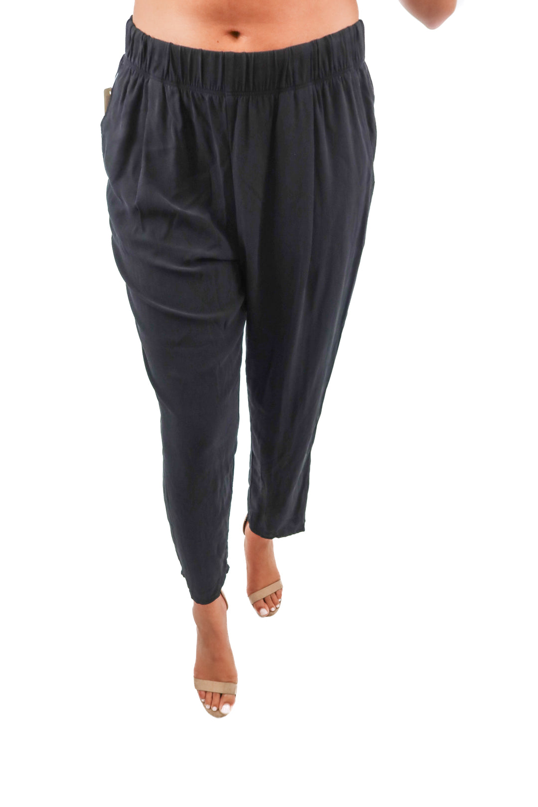 eileen fisher black silk pants (M; retail $278)