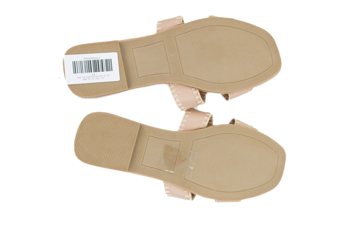 yoki tan essie sandals (8.5; retail $33)