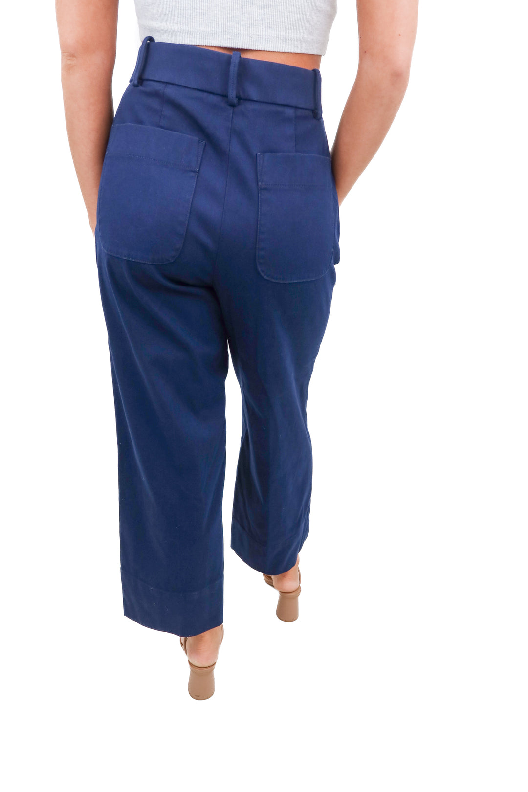 spanx navy cropped wide leg pants NWT (retail $128)