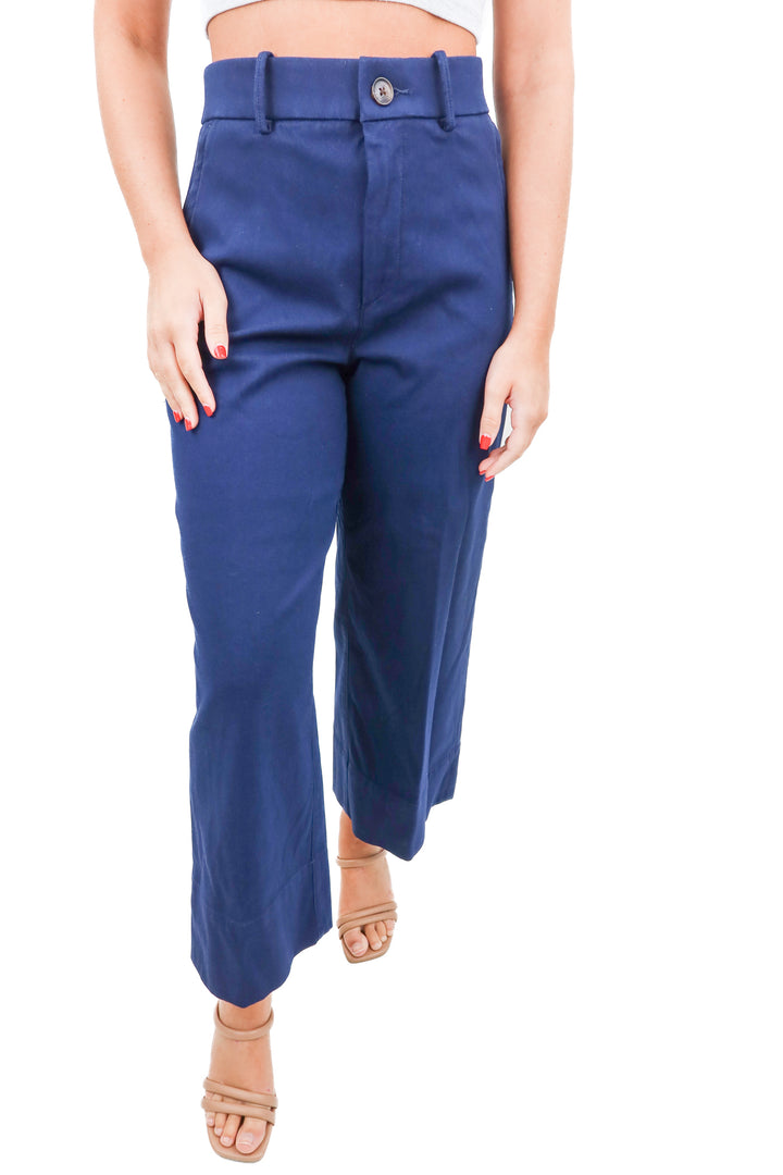 spanx navy cropped wide leg pants NWT (retail $128)
