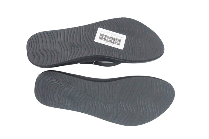 reef black cushion slim flip flops nwt (8; retail $40)
