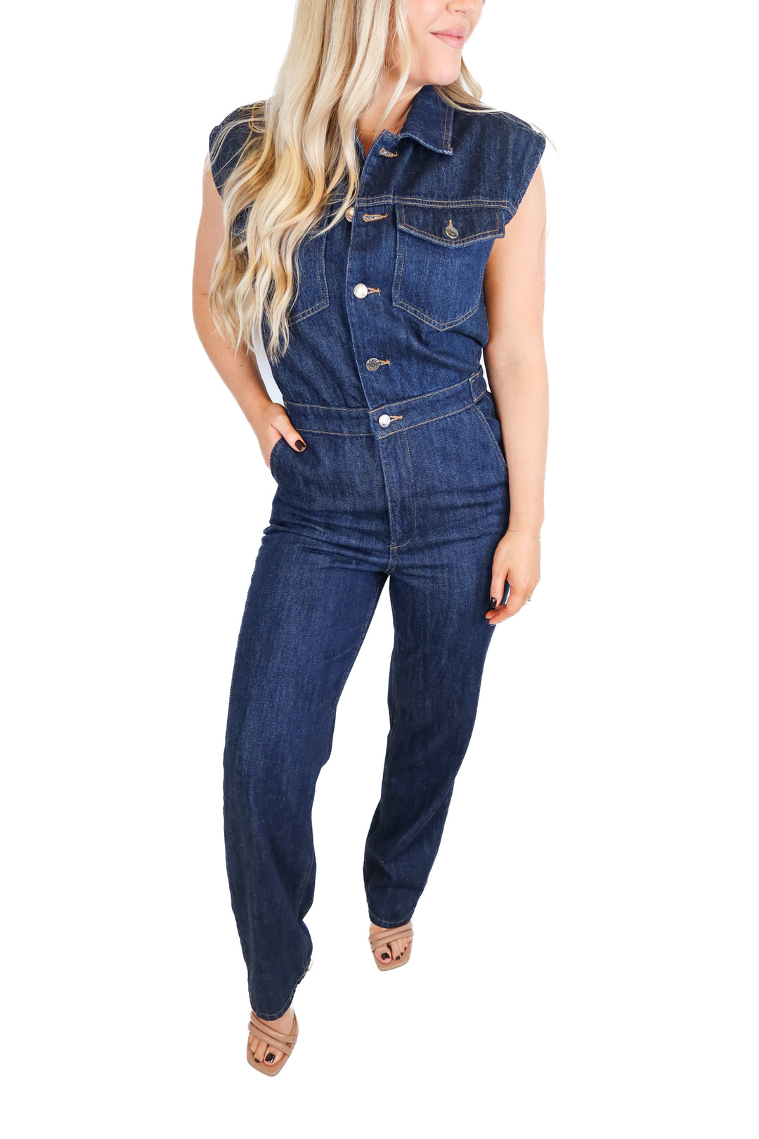 Pistola dark denim jumpsuit NWT (S; retail $238)