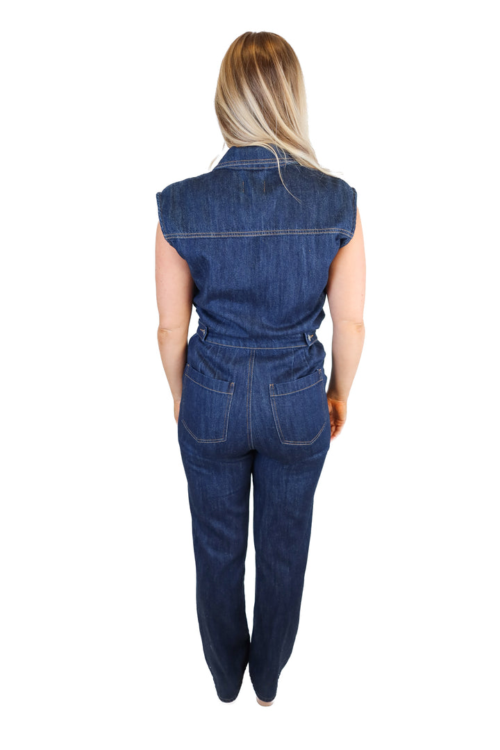 Pistola dark denim jumpsuit NWT (S; retail $238)