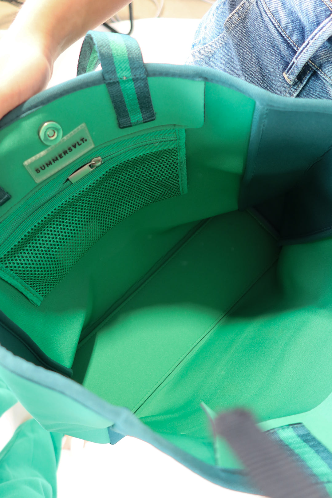 summersalt green neoprene tote bag (retail $80)