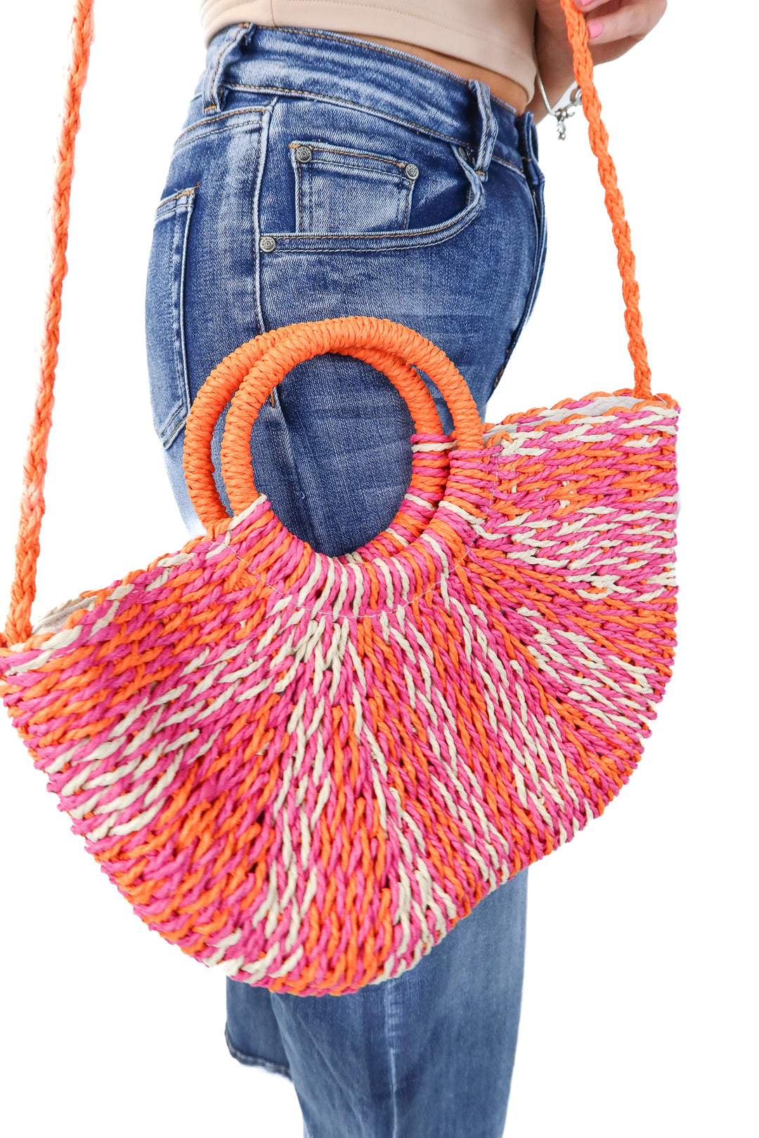 d'margeaux colorful rattan bag NWT