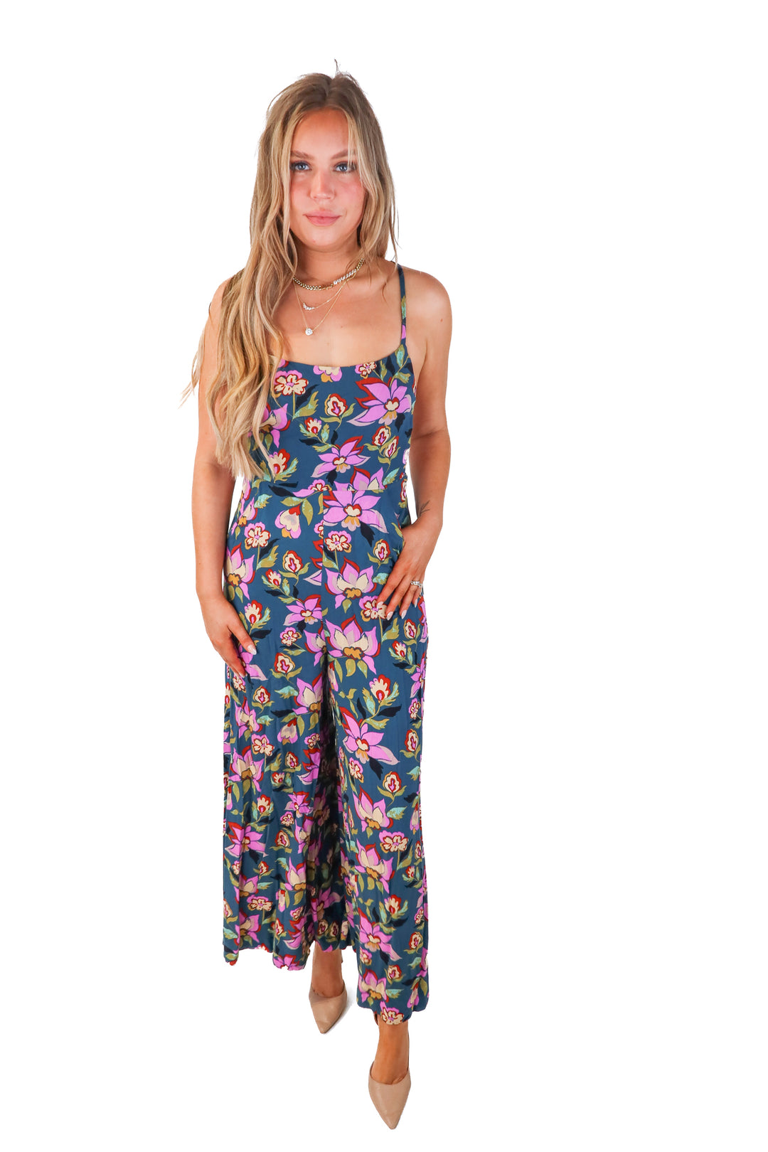 free people teal/floral jumpsuit (8)