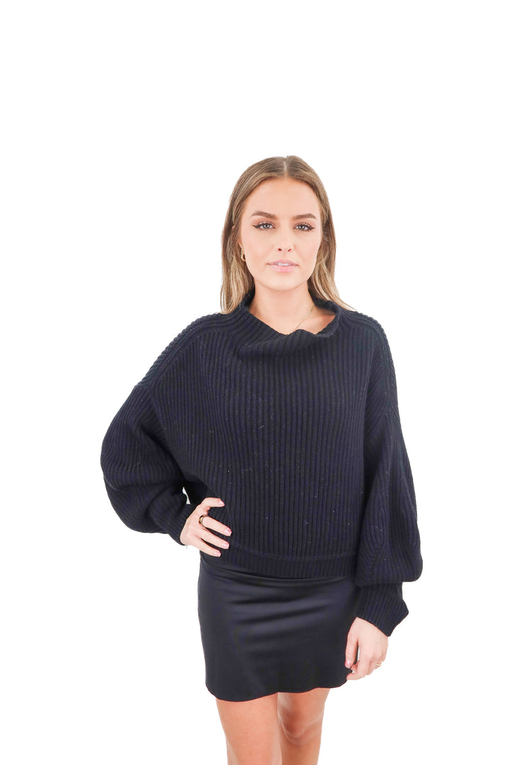 free people black dolman sleeve sweater (s; retail $98)