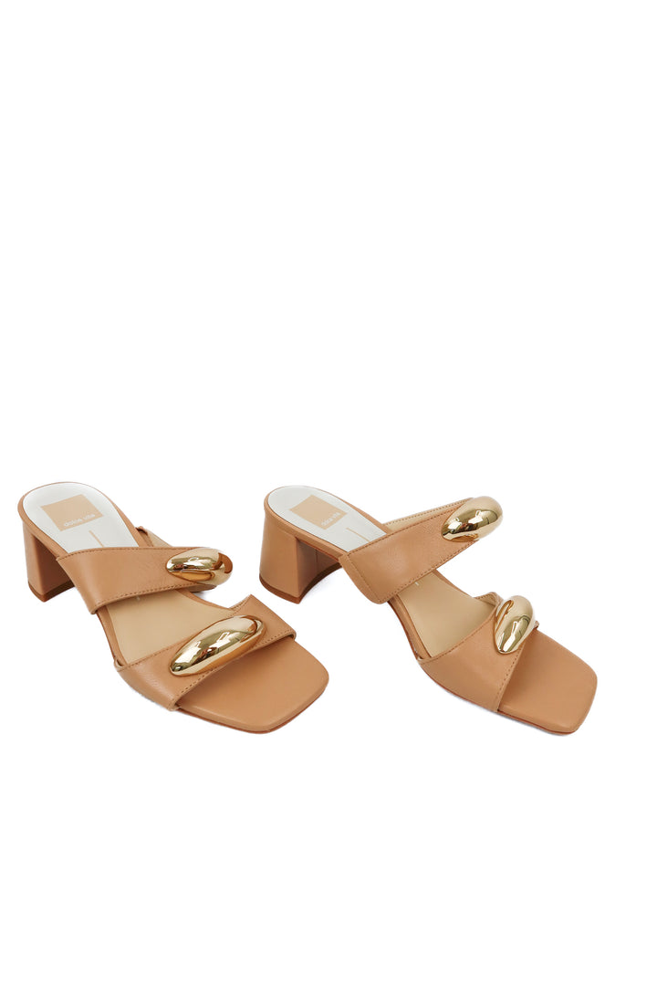Dolce Vita nude and gold heels (7; retail $140)