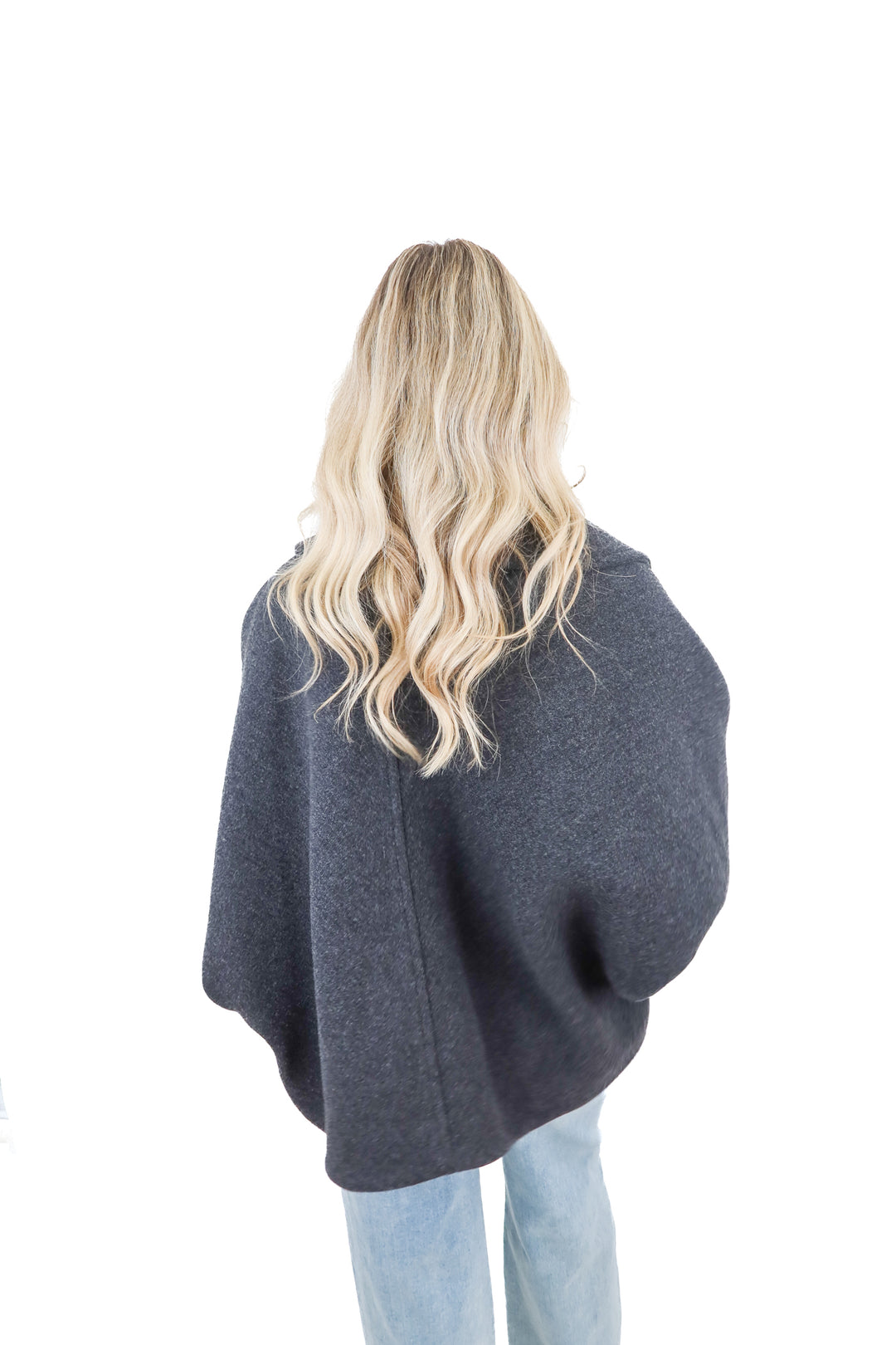 zara black wool dolman sleeve jacket (s)