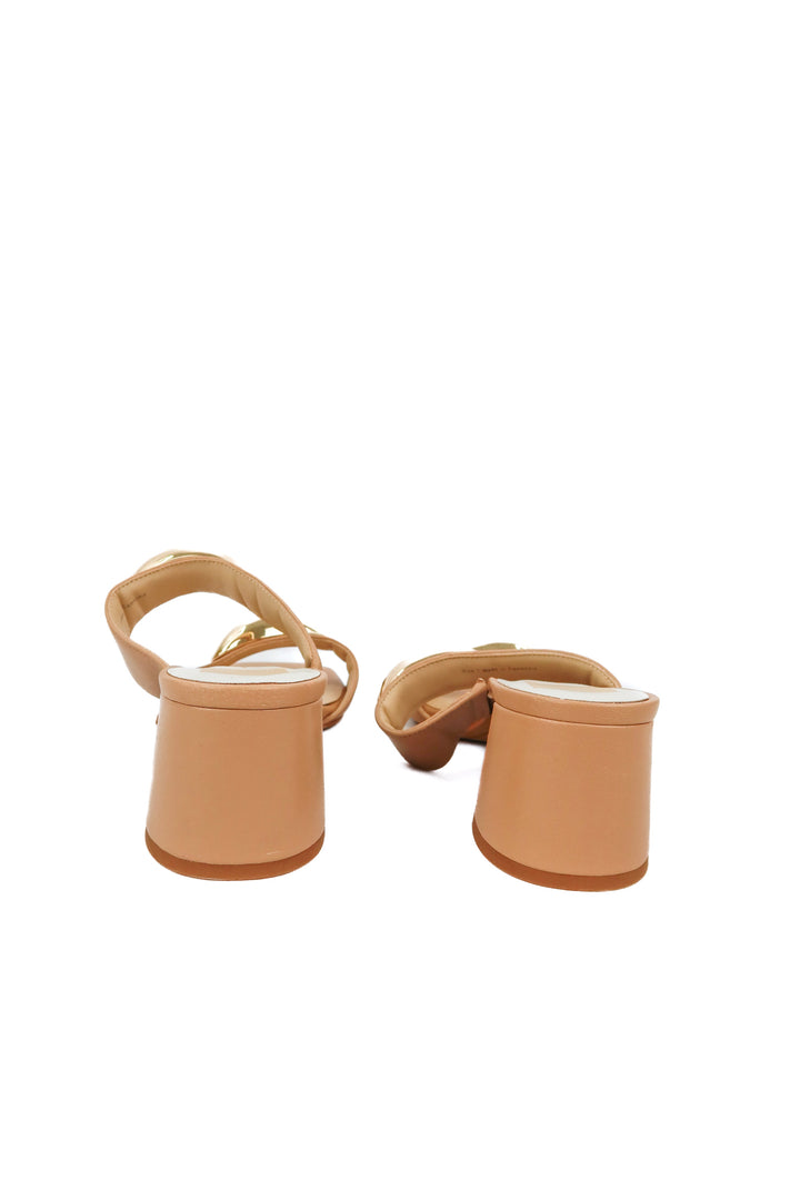 Dolce Vita nude and gold heels (7; retail $140)