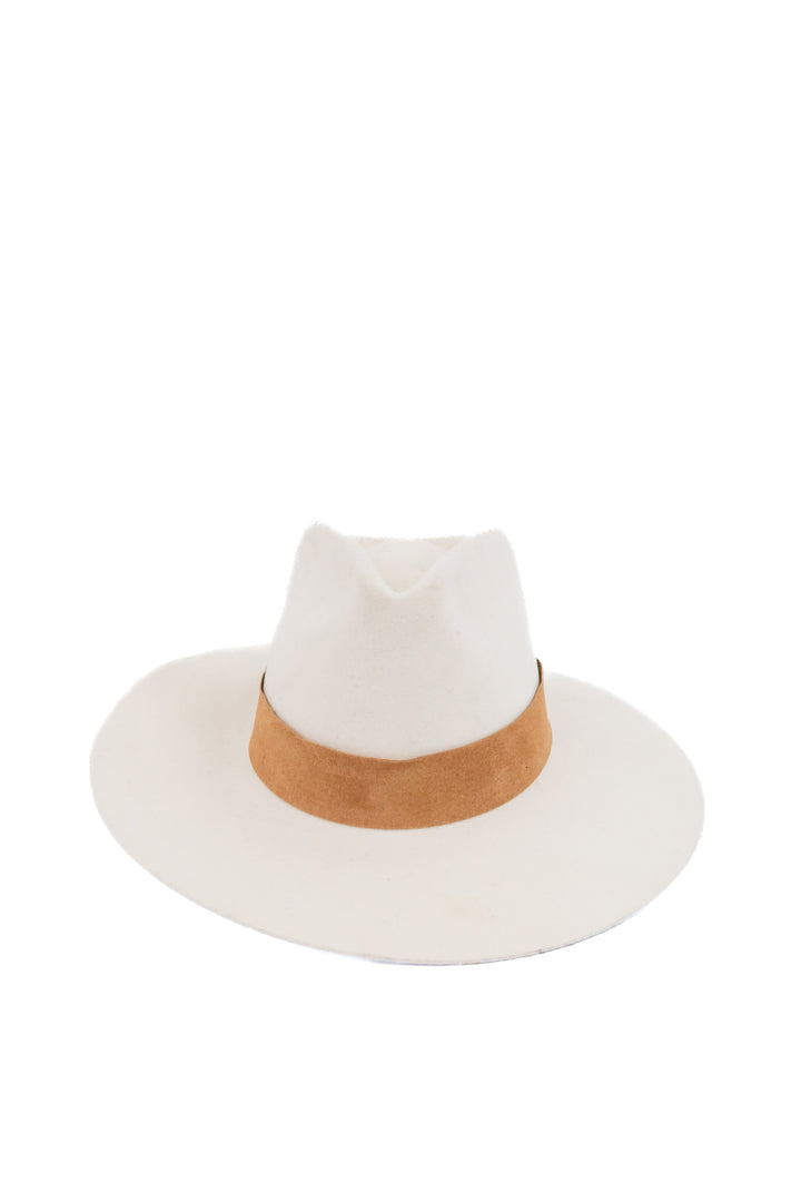 janessa leone cream suede hat (retail $337)