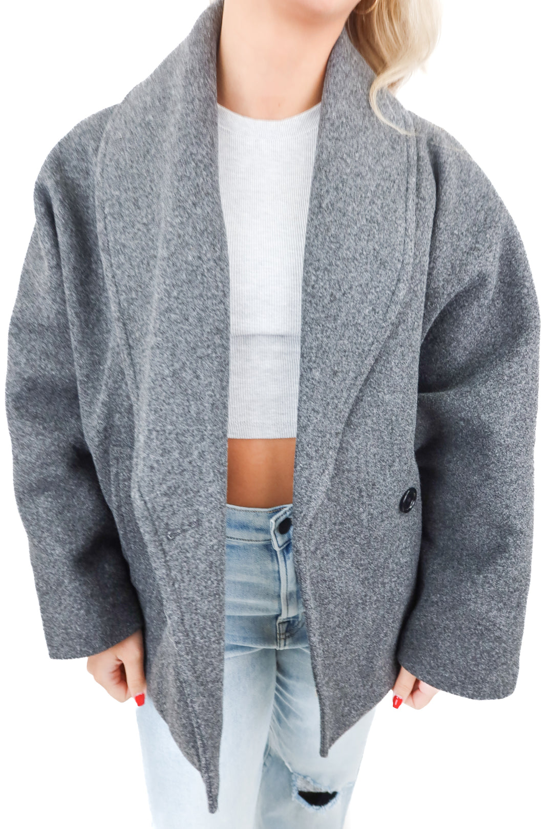 commense grey wool jacket (s)