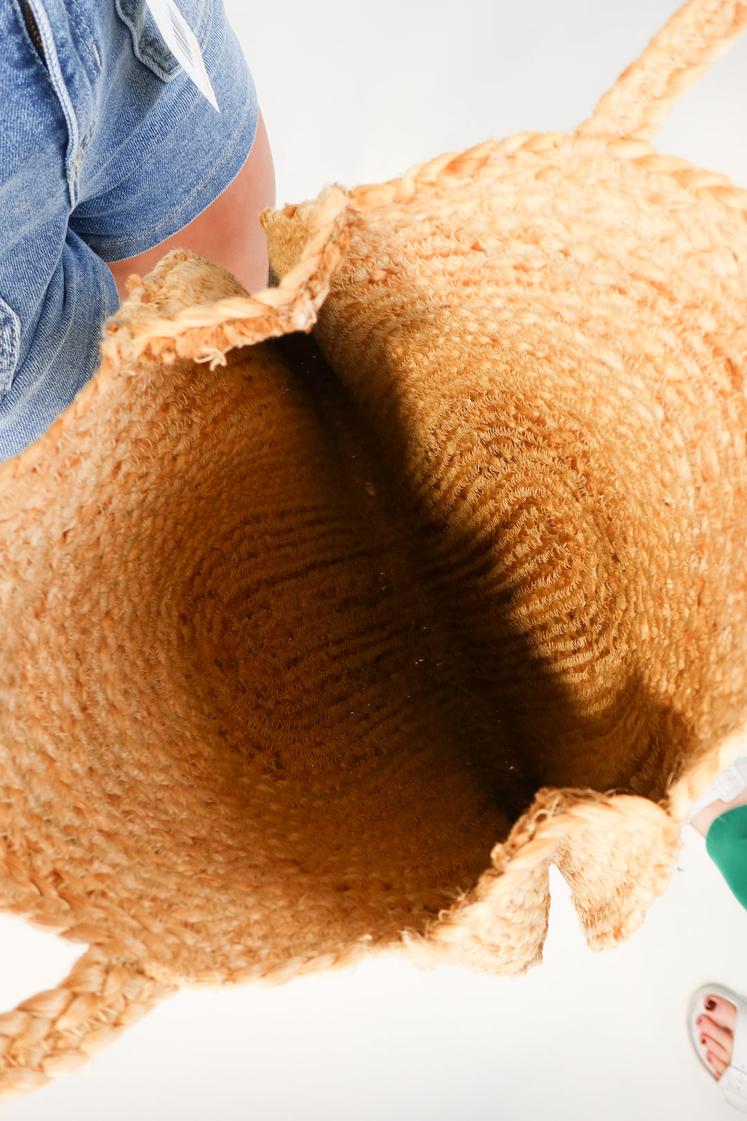 large rattan handbag