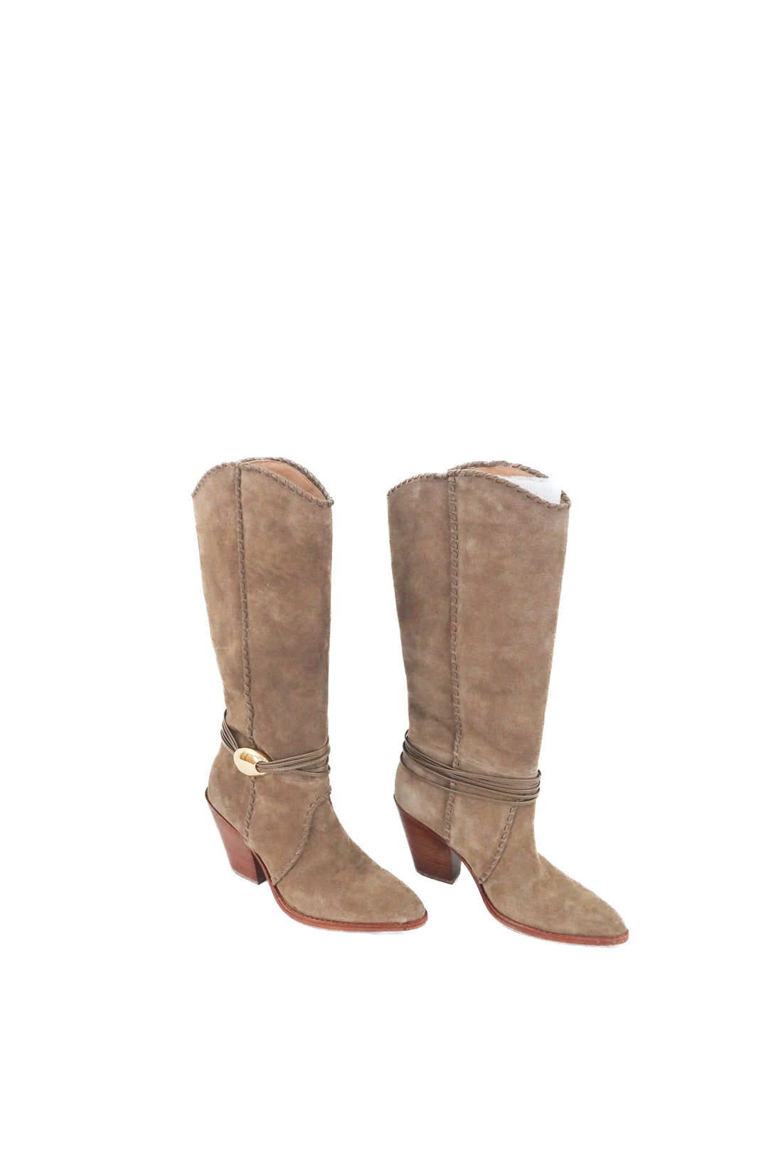 dolce vita tan suede boot (8; retail $250)
