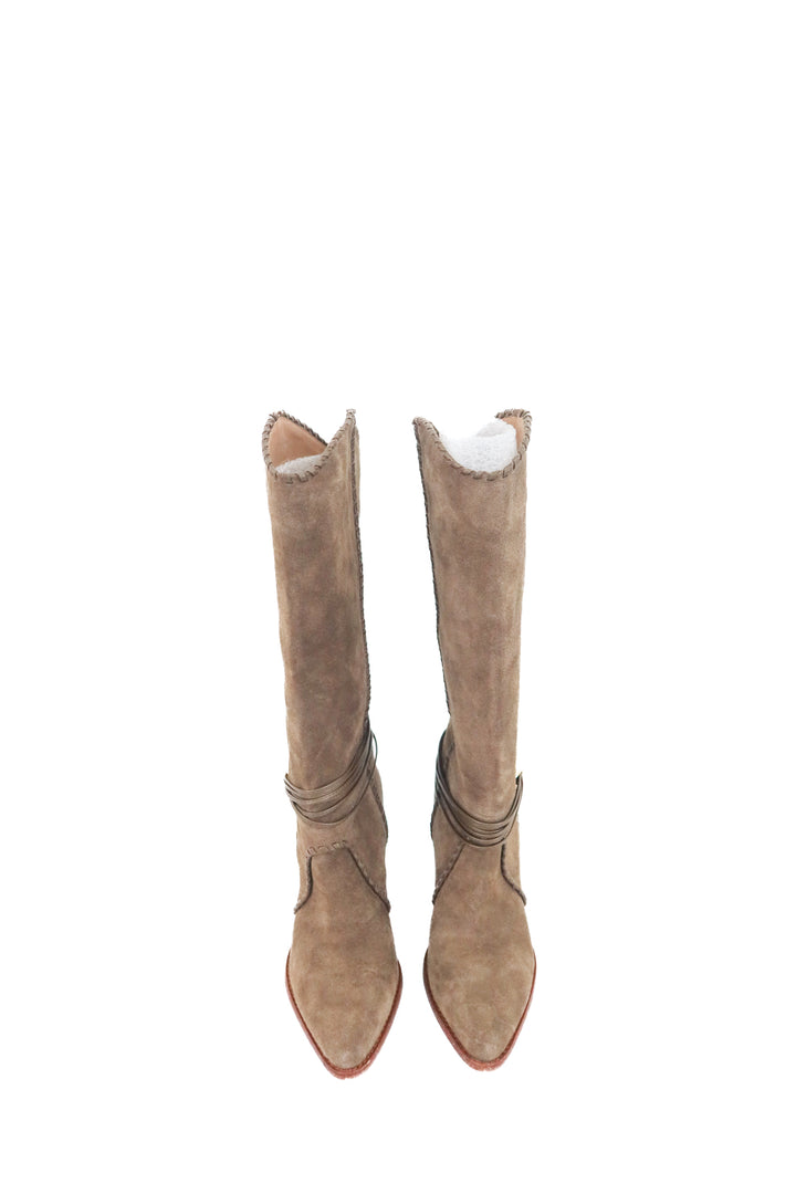 dolce vita tan suede boot (8; retail $250)