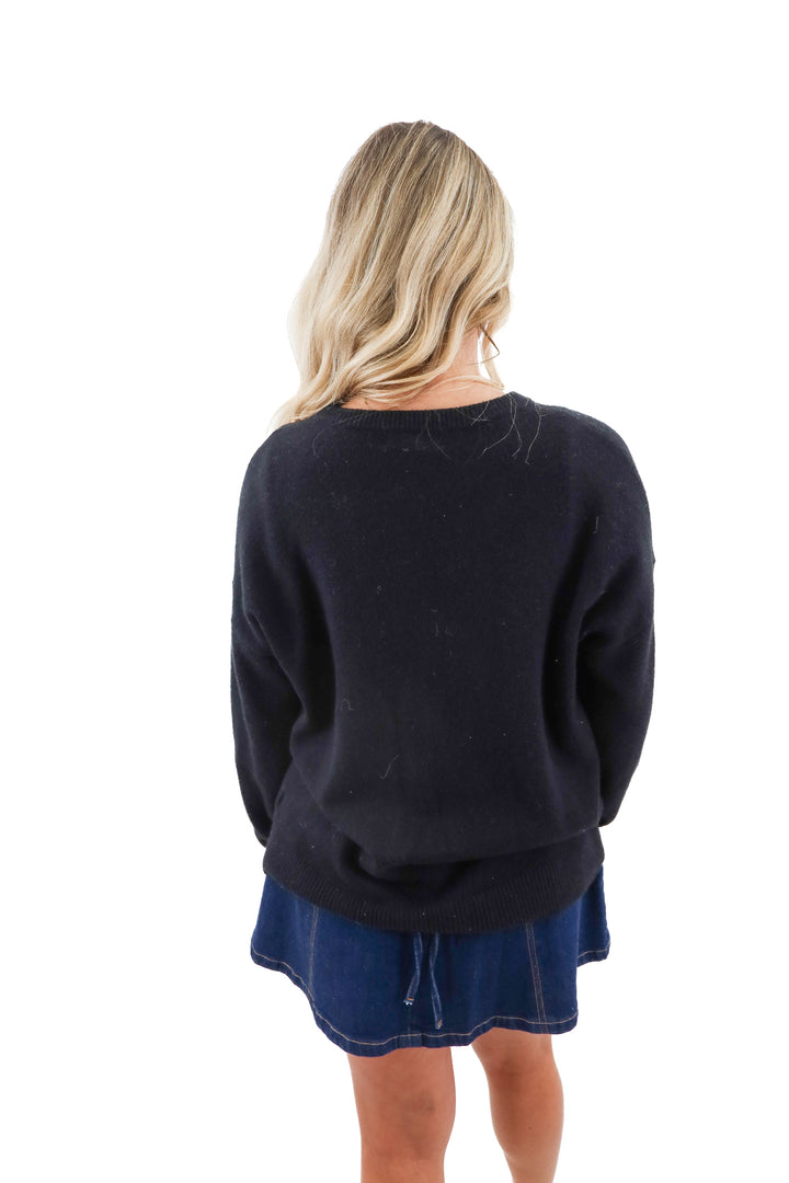 treasure & bond black crewneck sweater (xs; retail $99.50)