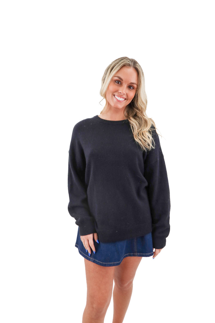 treasure & bond black crewneck sweater (xs; retail $99.50)