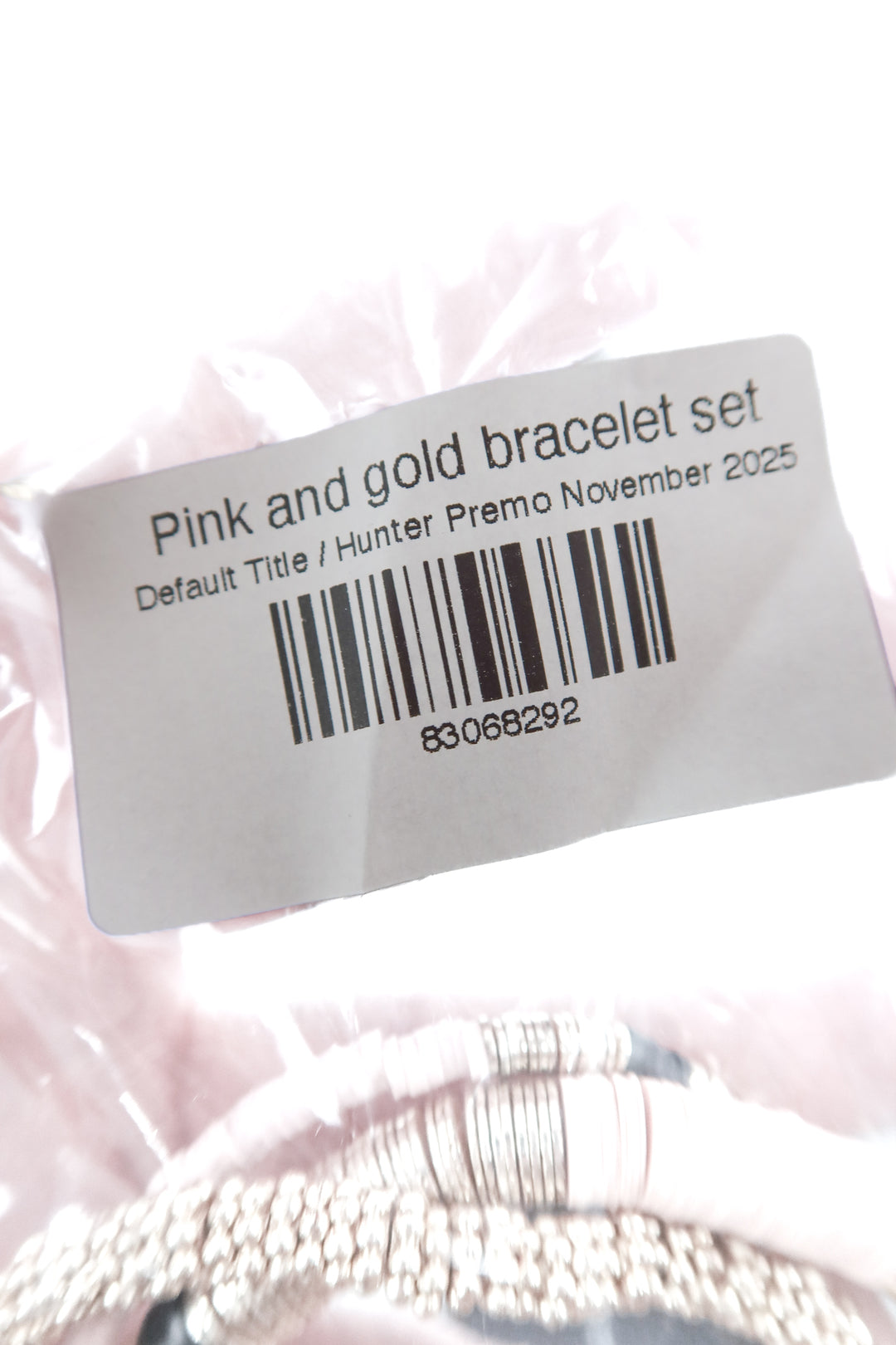 Pink and gold bracelet set