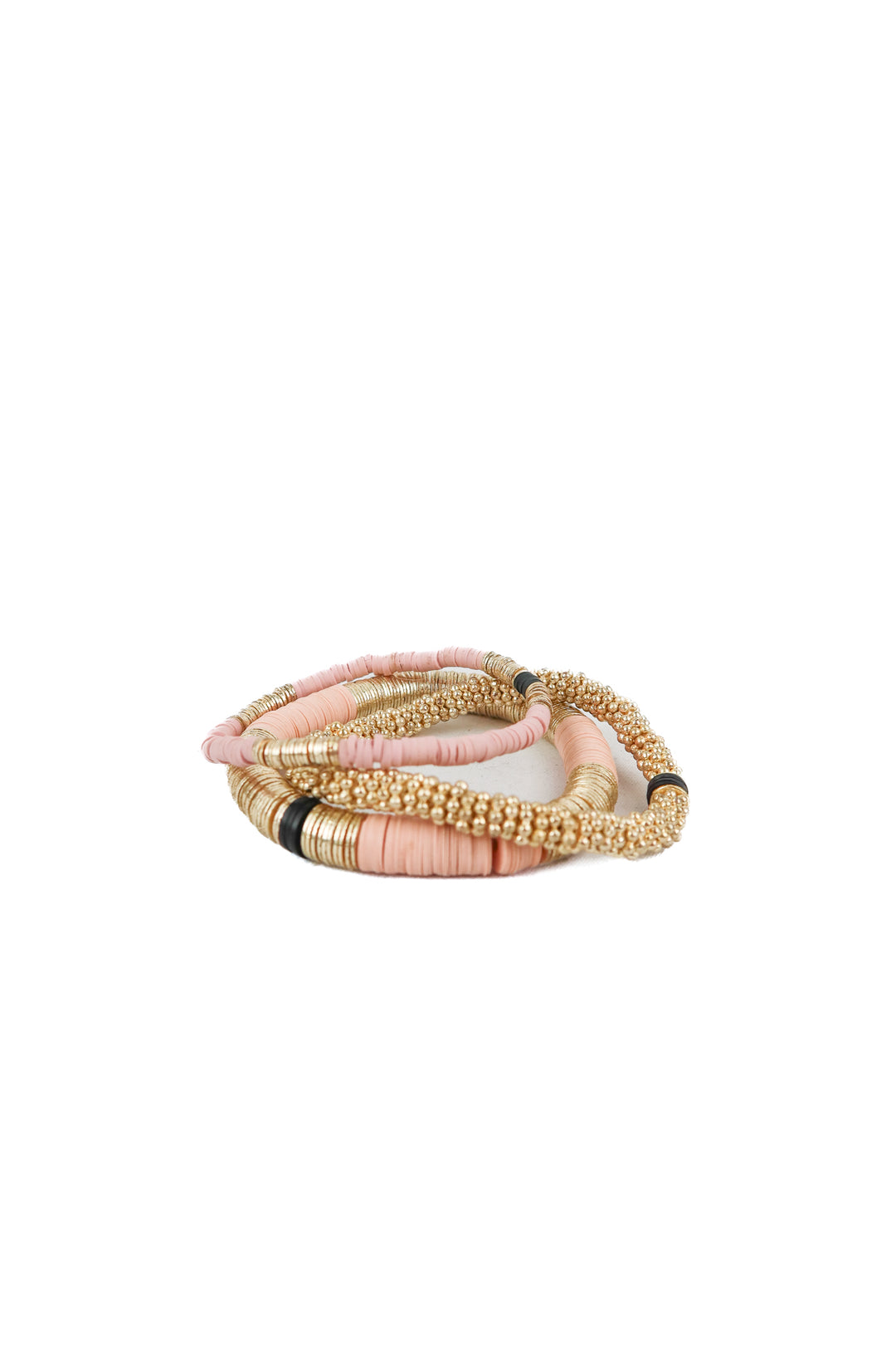 Pink and gold bracelet set