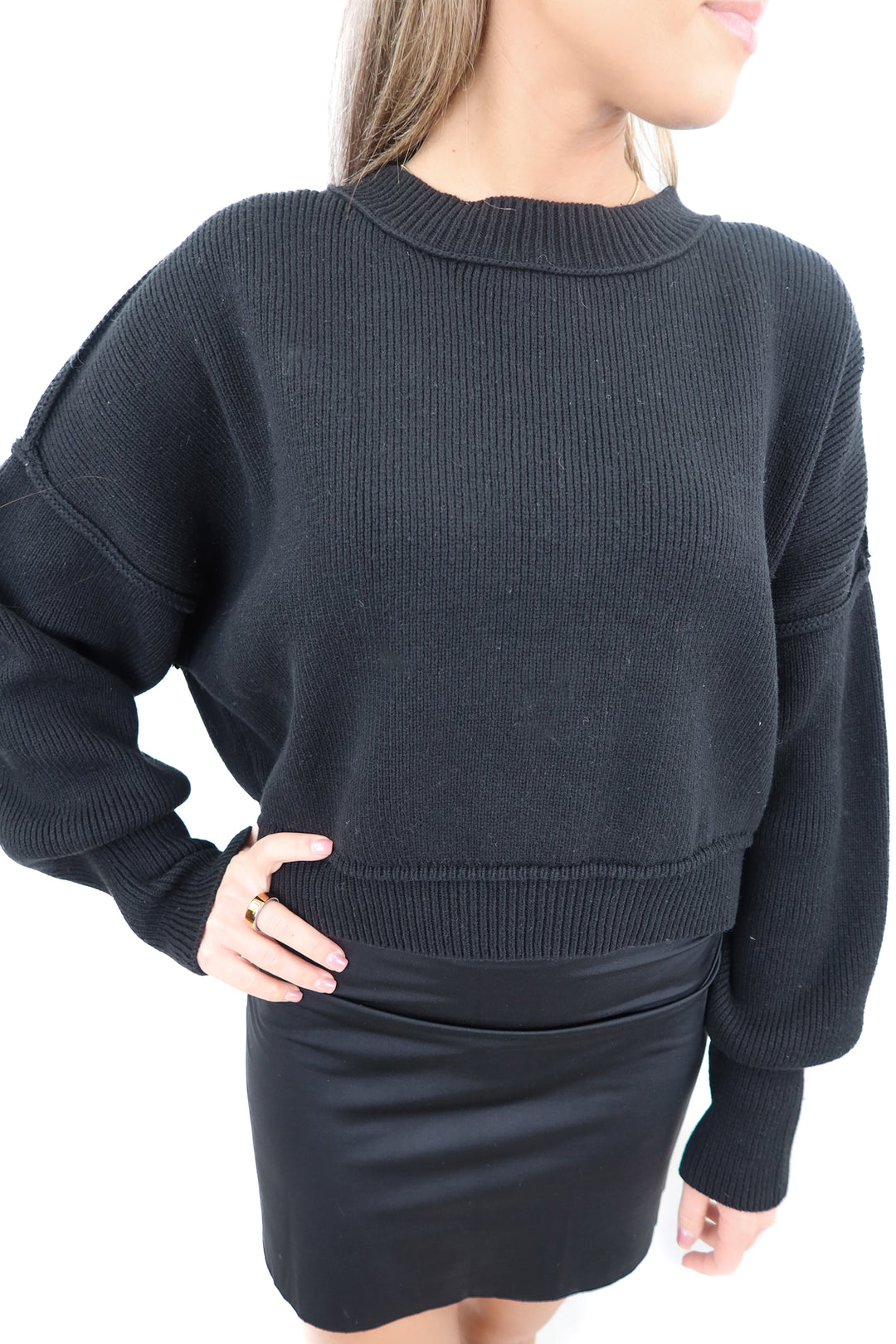 Vici black mock neck pullover sweater (retail $54)